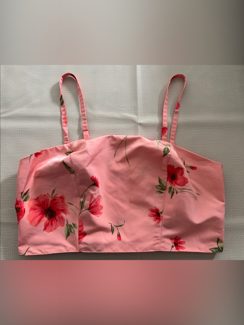 The Occasion by Old Navy Pink Floral Cropped Cami Top